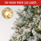 7.5 ft 229cm Frost Colonial Christmas Tree with Lights