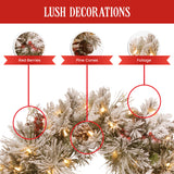 National Tree Company Snowy Bedford Christmas Wreath - 61cm
