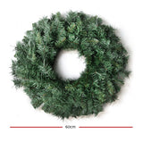 Green Christmas Wreath 200 Tips - 60cm