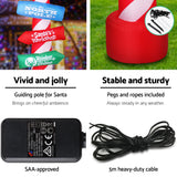 Christmas Inflatable Santa Guide Candy Pole LED 2.4m